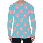 Pink Macaron Pattern Print Men's Long Sleeve T-Shirt