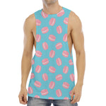 Pink Macaron Pattern Print Men's Muscle Tank Top