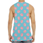 Pink Macaron Pattern Print Men's Muscle Tank Top