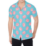 Pink Macaron Pattern Print Men's Shirt