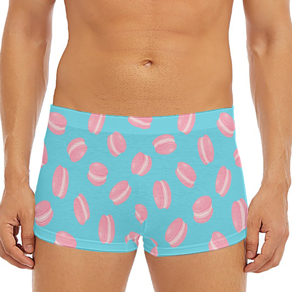 Pink Macaron Pattern Print Men's Short Boxer Briefs