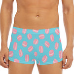 Pink Macaron Pattern Print Men's Short Boxer Briefs