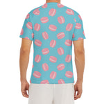 Pink Macaron Pattern Print Men's Short Sleeve Rash Guard