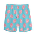 Pink Macaron Pattern Print Men's Athletic Shorts