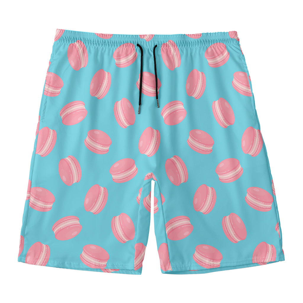 Pink Macaron Pattern Print Men's Swim Trunks