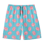 Pink Macaron Pattern Print Men's Swim Trunks