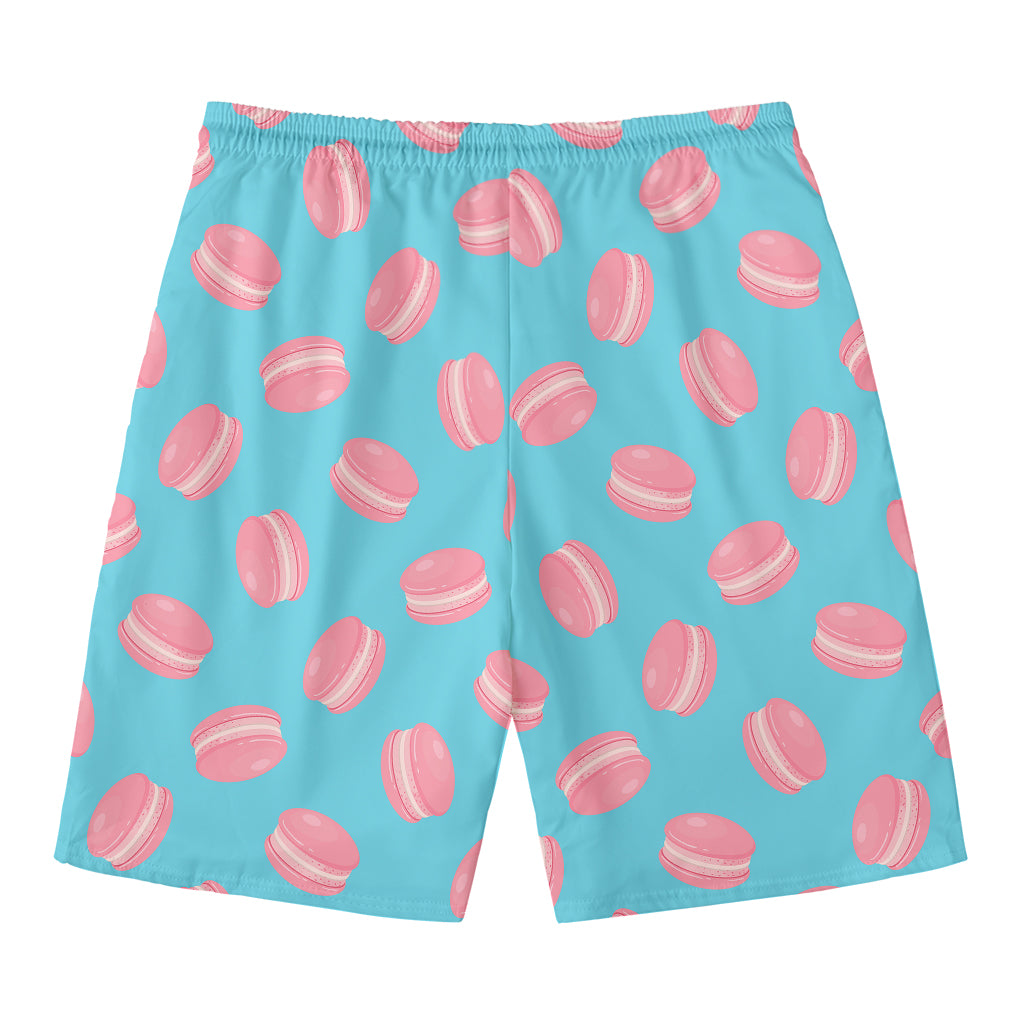 Pink Macaron Pattern Print Men's Swim Trunks