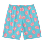 Pink Macaron Pattern Print Men's Swim Trunks