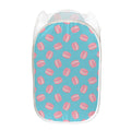 Pink Macaron Pattern Print Mesh Laundry Hamper