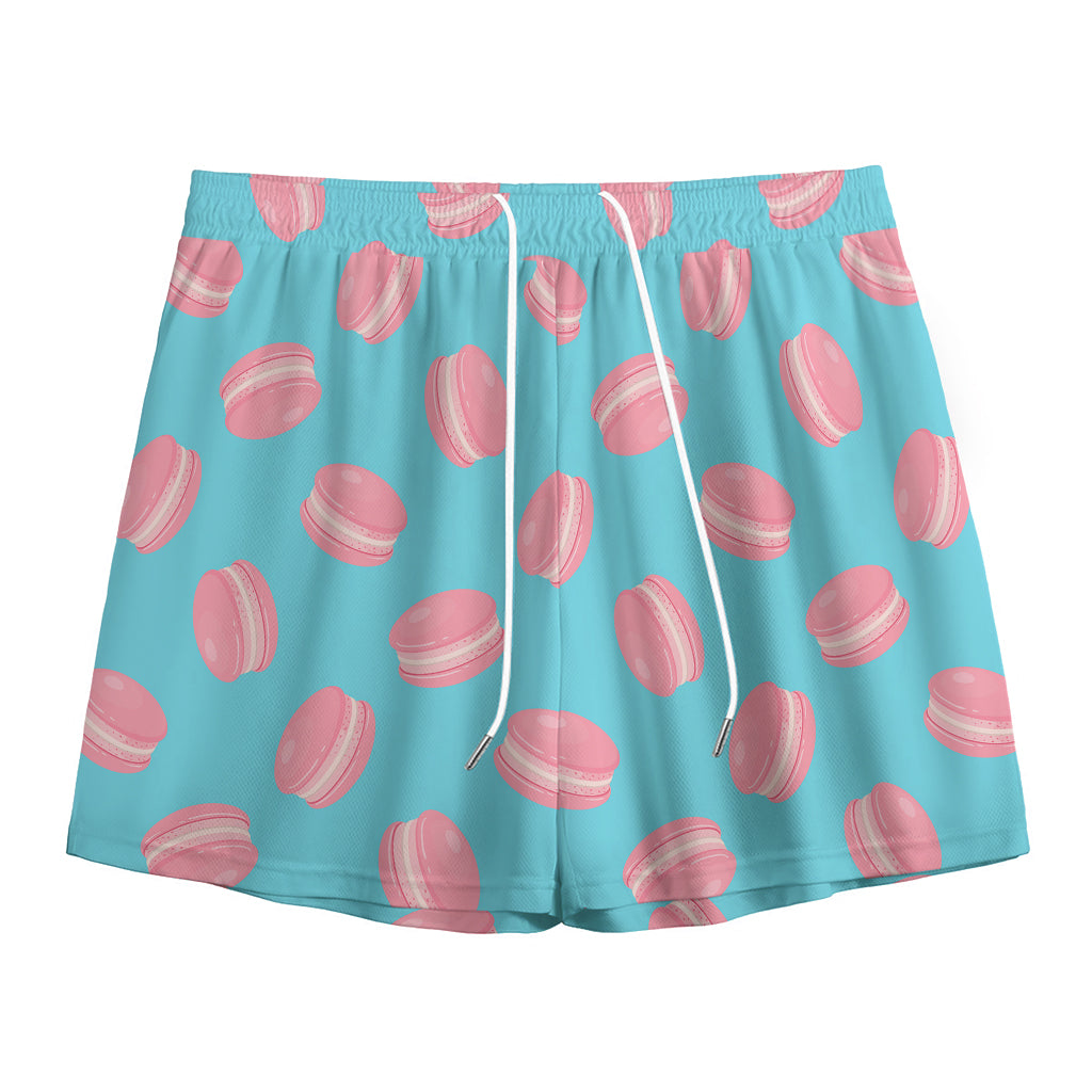 Pink Macaron Pattern Print Mesh Shorts