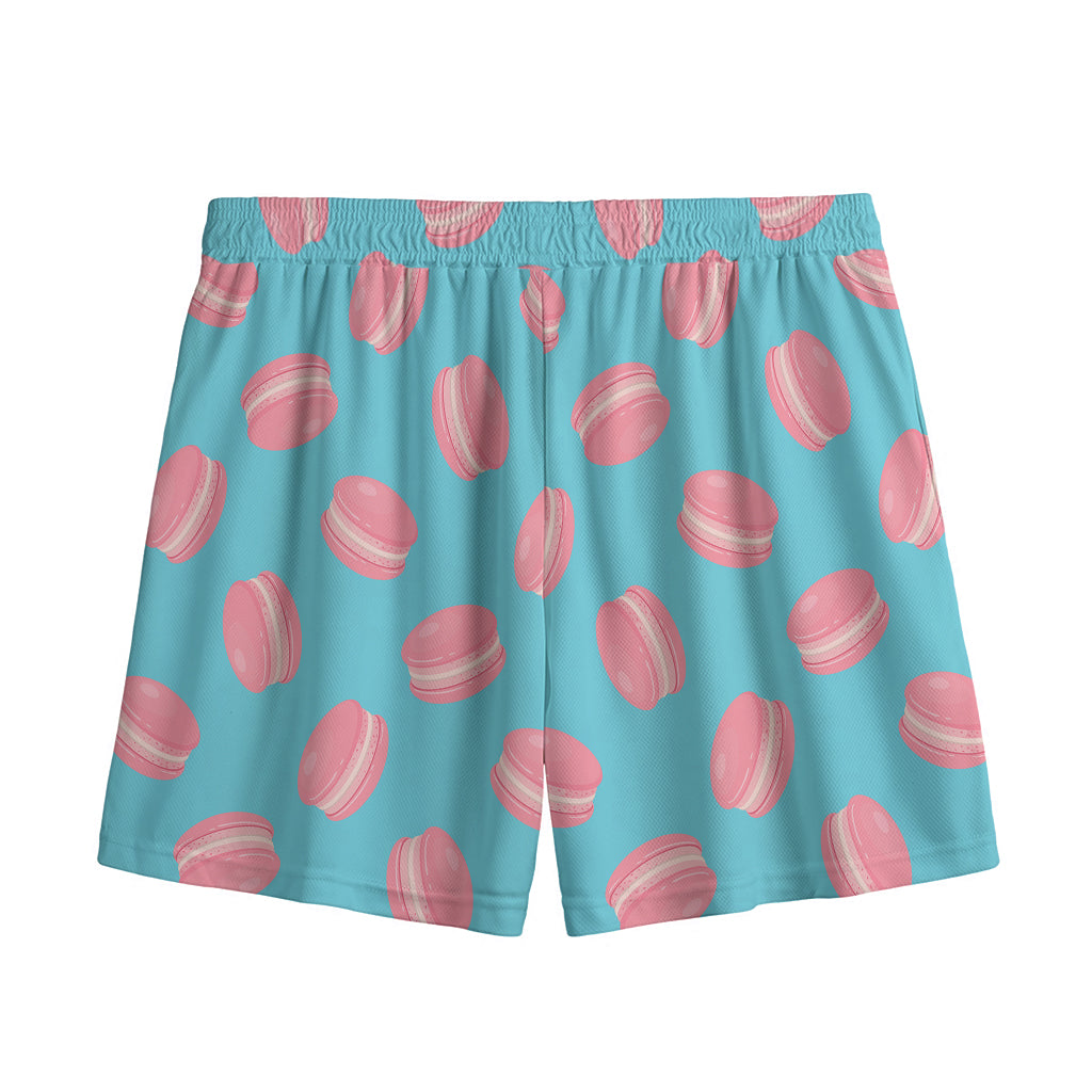 Pink Macaron Pattern Print Mesh Shorts