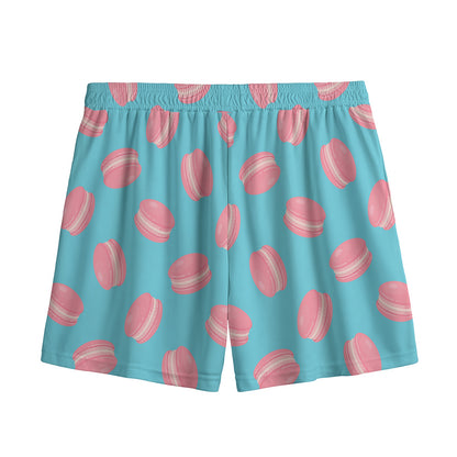 Pink Macaron Pattern Print Mesh Shorts