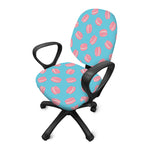 Pink Macaron Pattern Print Office Chair Cover