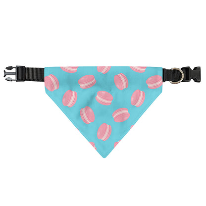 Pink Macaron Pattern Print Over The Collar Dog Bandana