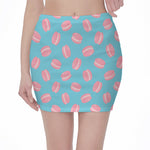 Pink Macaron Pattern Print Pencil Mini Skirt