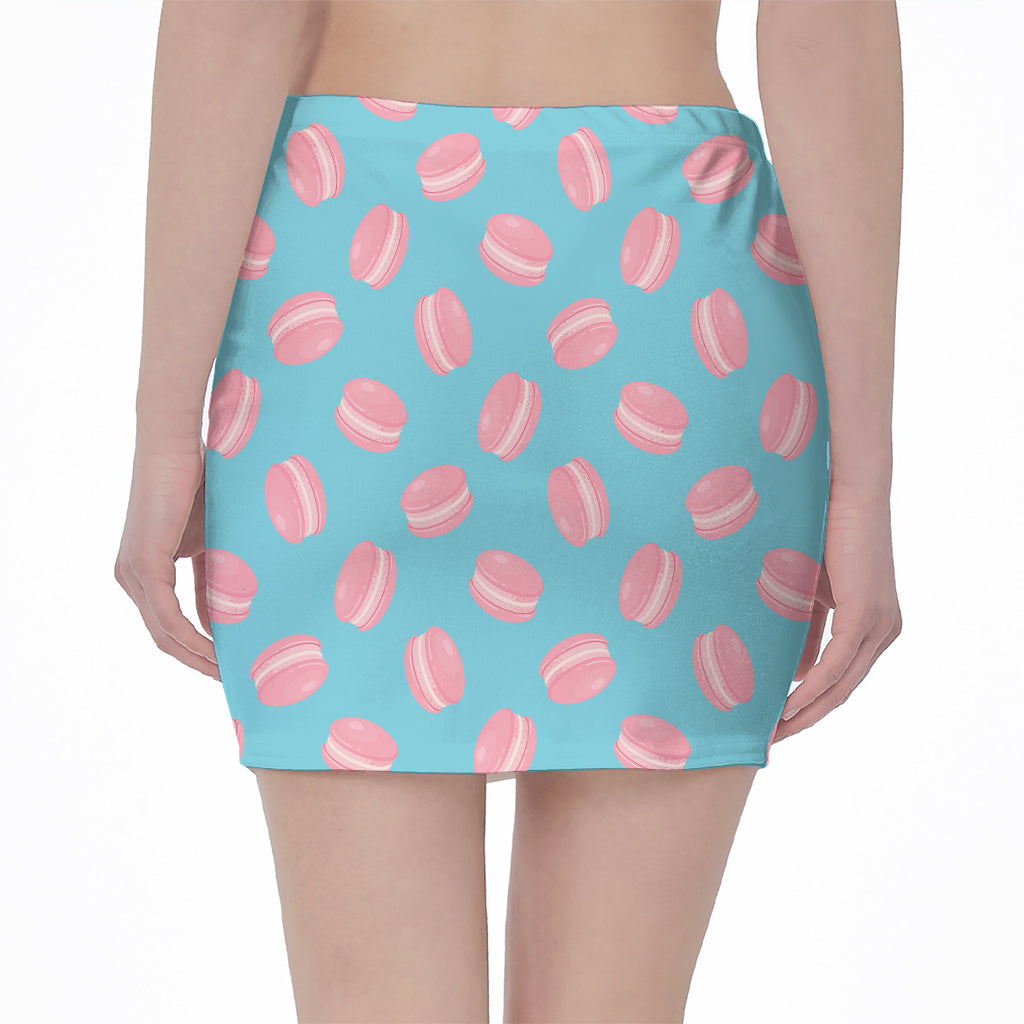 Pink Macaron Pattern Print Pencil Mini Skirt