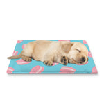 Pink Macaron Pattern Print Pet Cooling Mat Cover