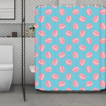 Pink Macaron Pattern Print Polyester Shower Curtain