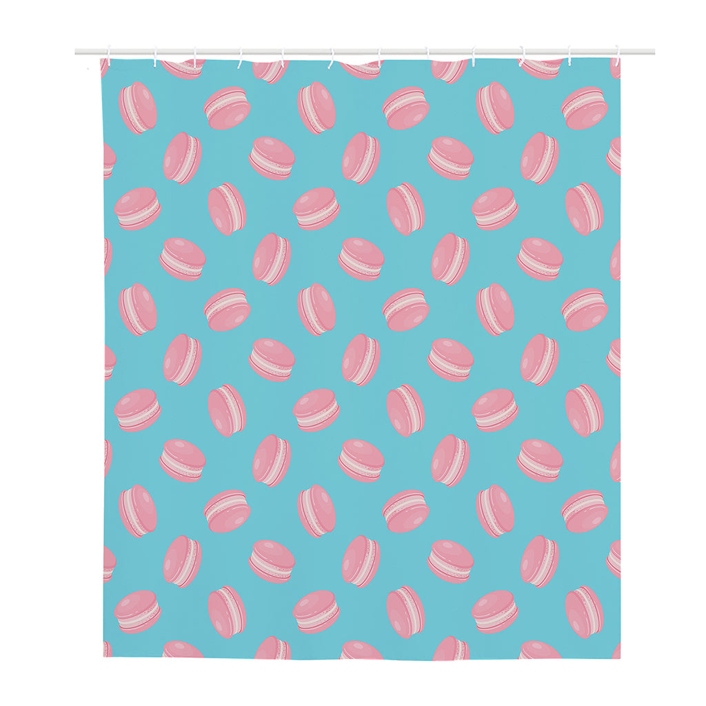 Pink Macaron Pattern Print Polyester Shower Curtain