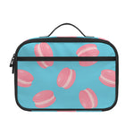 Pink Macaron Pattern Print Portable Lunch Bag