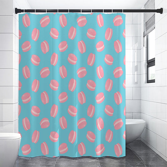 Pink Macaron Pattern Print Premium Shower Curtain
