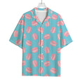 Pink Macaron Pattern Print Rayon Hawaiian Shirt