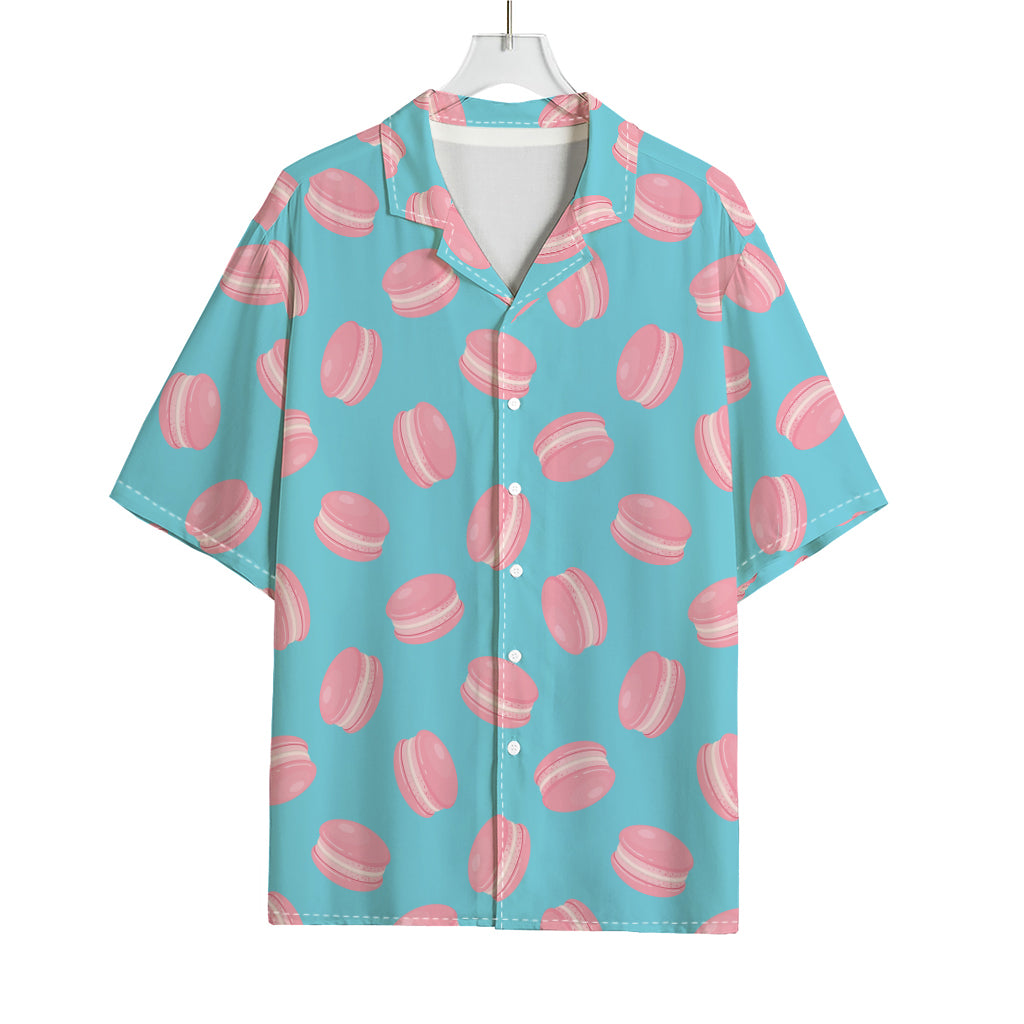 Pink Macaron Pattern Print Rayon Hawaiian Shirt