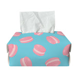Pink Macaron Pattern Print Rectangle Tissue Box Cover