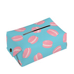 Pink Macaron Pattern Print Rectangle Tissue Box Cover