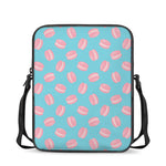 Pink Macaron Pattern Print Rectangular Crossbody Bag