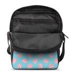 Pink Macaron Pattern Print Rectangular Crossbody Bag