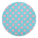 Pink Macaron Pattern Print Round Blanket