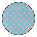 Pink Macaron Pattern Print Round Floor Mat