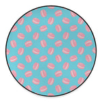 Pink Macaron Pattern Print Round Floor Mat