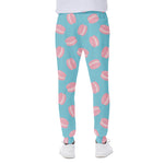 Pink Macaron Pattern Print Scuba Joggers