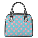 Pink Macaron Pattern Print Shoulder Handbag