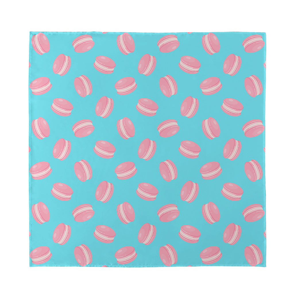 Pink Macaron Pattern Print Silk Bandana