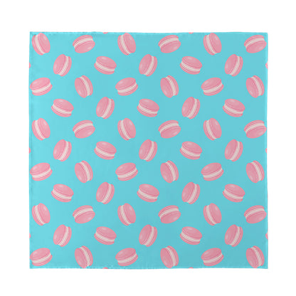 Pink Macaron Pattern Print Silk Bandana