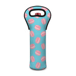 Pink Macaron Pattern Print Single Neoprene Wine Tote