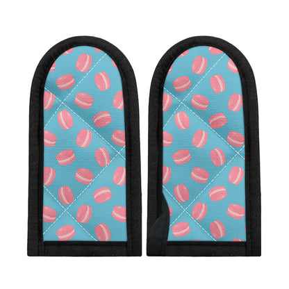Pink Macaron Pattern Print Skillet Handle Cover