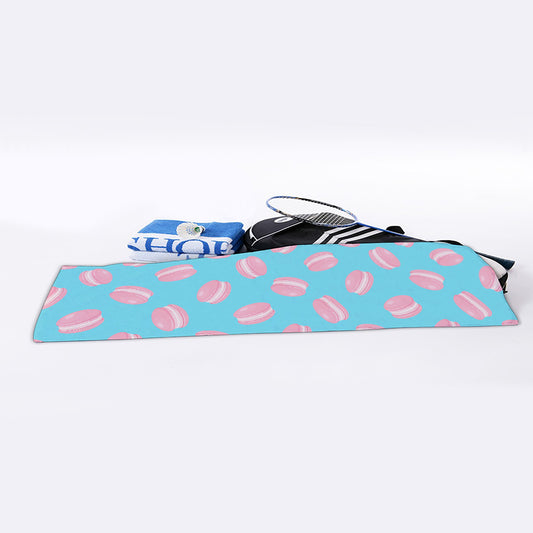 Pink Macaron Pattern Print Sports Towel