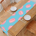 Pink Macaron Pattern Print Table Runner