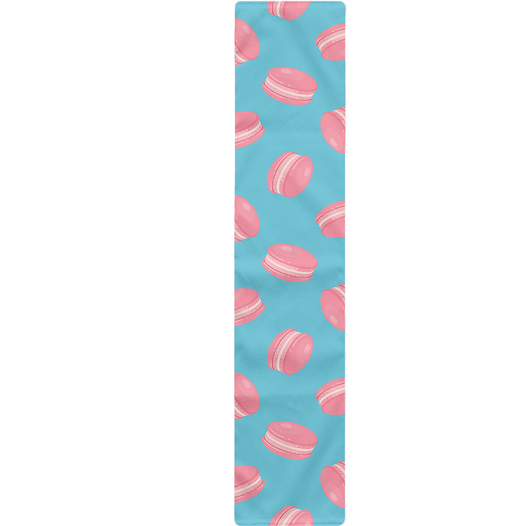 Pink Macaron Pattern Print Table Runner