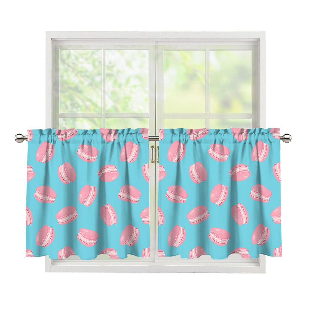 Pink Macaron Pattern Print Tier Curtains