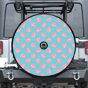 Pink Macaron Pattern Print Tire Cover With Camera Hole