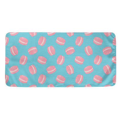 Pink Macaron Pattern Print Towel