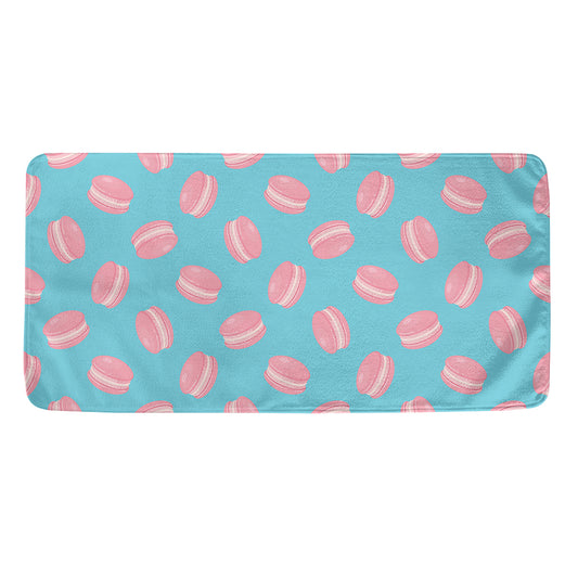 Pink Macaron Pattern Print Towel