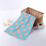 Pink Macaron Pattern Print Towel
