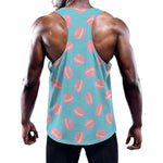 Pink Macaron Pattern Print Training Tank Top