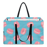 Pink Macaron Pattern Print Utility Tote Bag